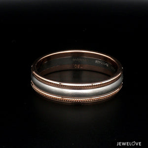 Jewelove™ Rings Milgrain Edge Platinum & Rose Gold Couple Rings JL PT 636-A