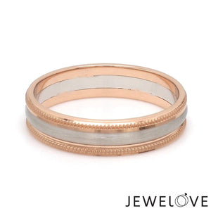 Jewelove™ Rings Milgrain Edge Platinum & Rose Gold Couple Rings JL PT 636-A