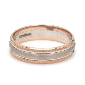 Jewelove™ Rings Milgrain Edge Platinum & Rose Gold Couple Rings JL PT 636-A