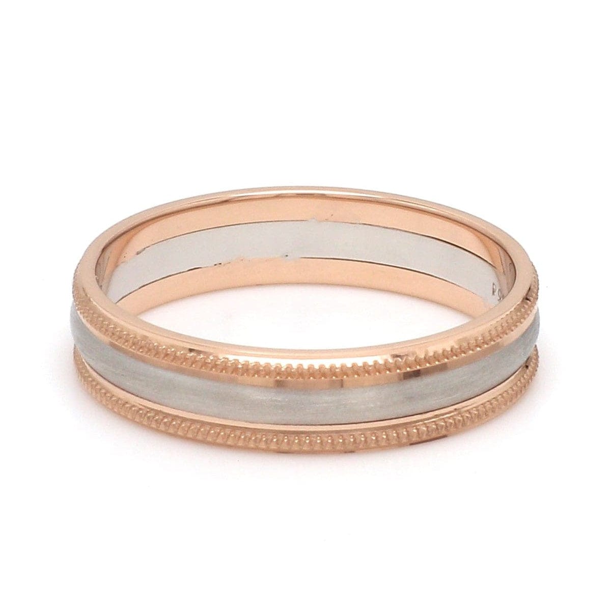 Jewelove™ Rings Milgrain Edge Platinum & Rose Gold Couple Rings JL PT 636-A