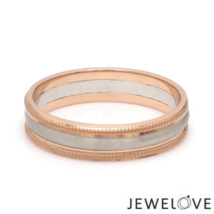 Jewelove™ Rings Milgrain Edge Platinum & Rose Gold Couple Rings JL PT 636-A