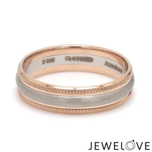 Jewelove™ Rings Milgrain Edge Platinum & Rose Gold Couple Rings JL PT 636-A