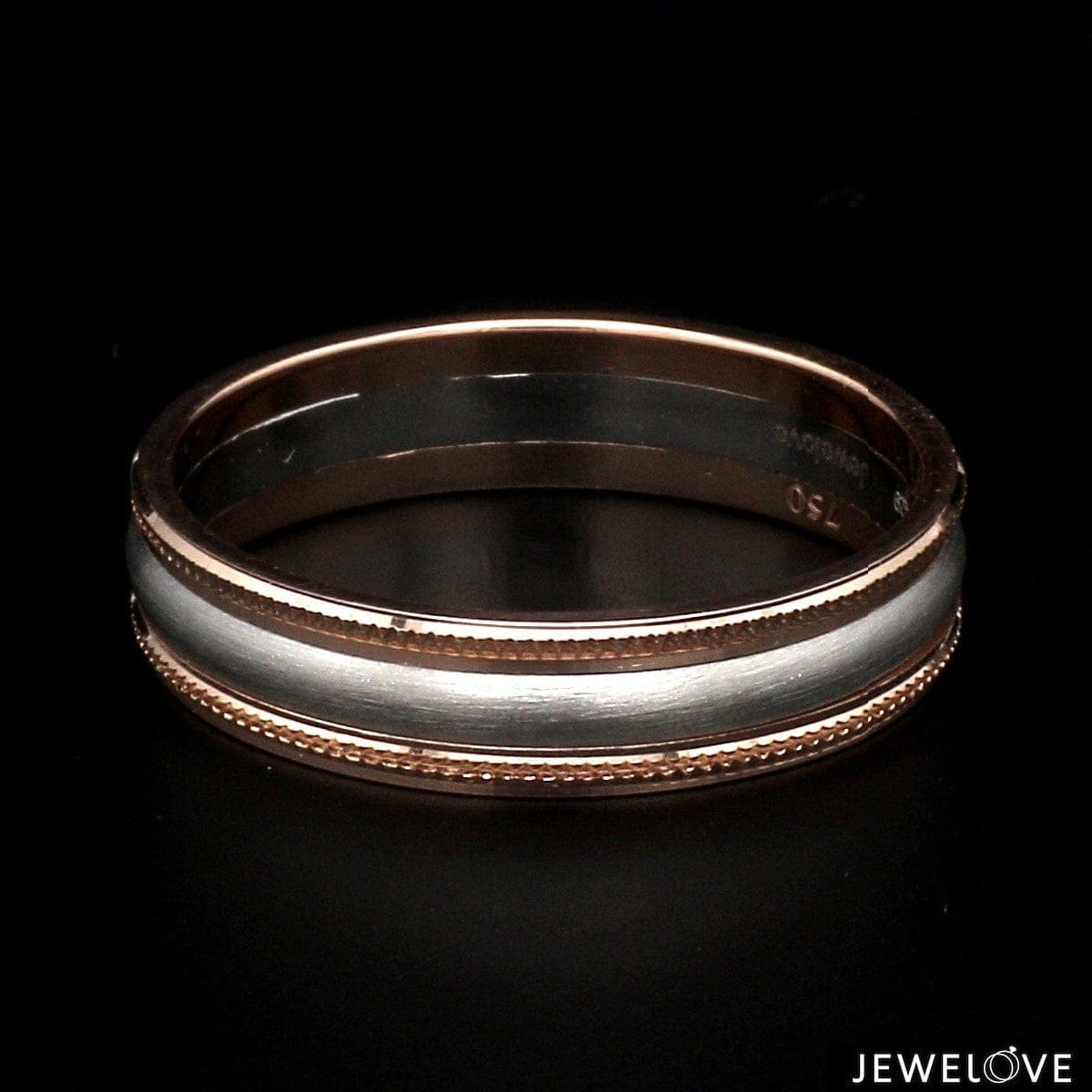 Jewelove™ Rings Milgrain Edge Platinum & Rose Gold Couple Rings JL PT 636-A