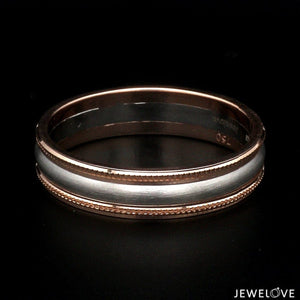 Jewelove™ Rings Milgrain Edge Platinum & Rose Gold Couple Rings JL PT 636-A