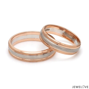 Jewelove™ Rings Milgrain Edge Platinum & Rose Gold Couple Rings JL PT 636-A