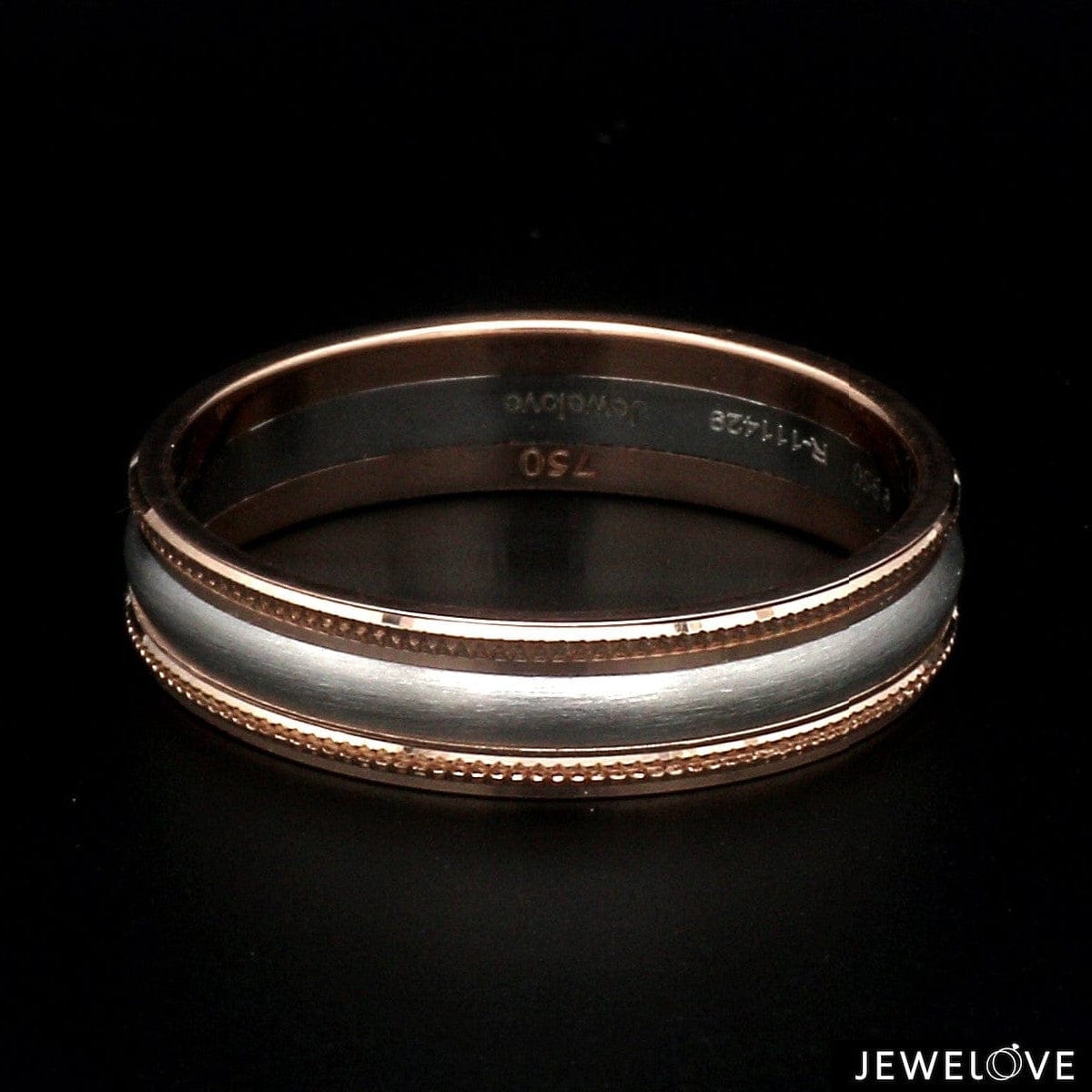 Jewelove™ Rings Milgrain Edge Platinum & Rose Gold Couple Rings JL PT 636-A