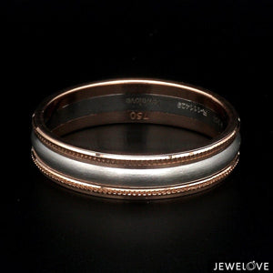 Jewelove™ Rings Milgrain Edge Platinum & Rose Gold Couple Rings JL PT 636-A