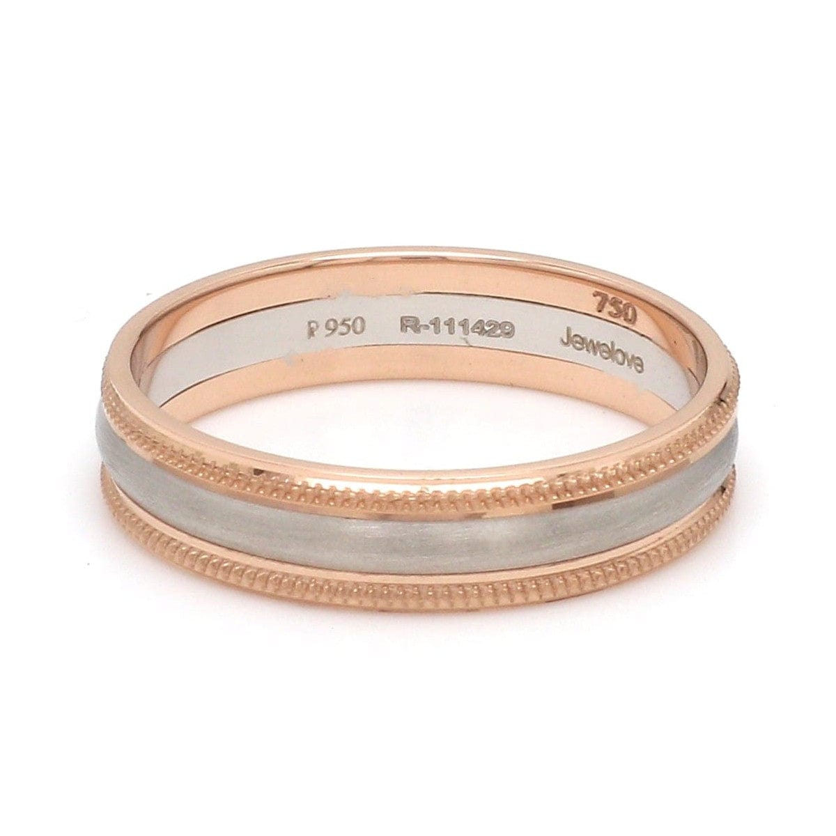 Jewelove™ Rings Milgrain Edge Platinum & Rose Gold Couple Rings JL PT 636-A