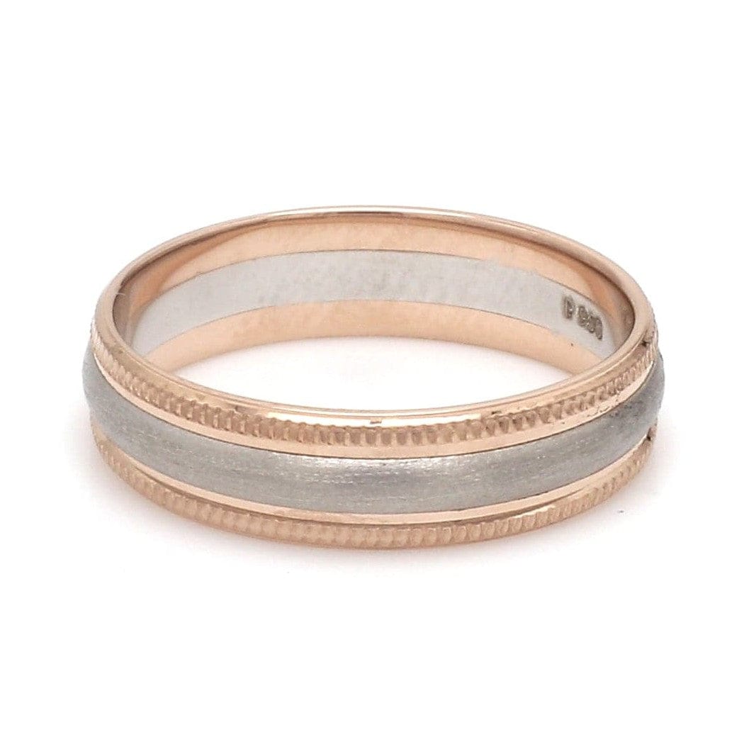 Jewelove™ Rings Milgrain Edge Platinum & Rose Gold Couple Rings JL PT 636-A