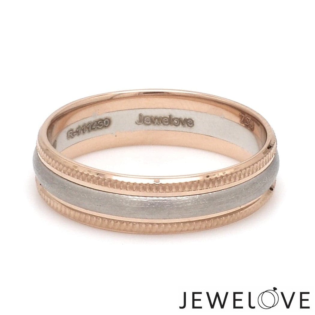 Jewelove™ Rings Milgrain Edge Platinum & Rose Gold Couple Rings JL PT 636-A