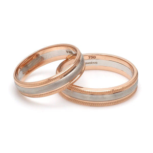 Jewelove™ Rings Milgrain Edge Platinum & Rose Gold Couple Rings JL PT 636-A