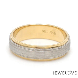 Jewelove™ Rings Men's Band only Milgrain Edge Platinum & Rose Gold Men's Ring JL PT 636-B