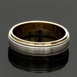 Jewelove™ Rings Men's Band only Milgrain Edge Platinum & Rose Gold Men's Ring JL PT 636-B