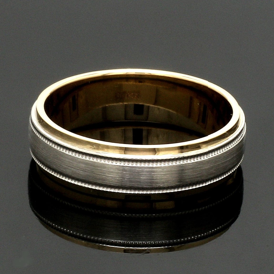 Jewelove™ Rings Men's Band only Milgrain Edge Platinum & Rose Gold Men's Ring JL PT 636-B