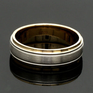 Jewelove™ Rings Men's Band only Milgrain Edge Platinum & Rose Gold Men's Ring JL PT 636-B