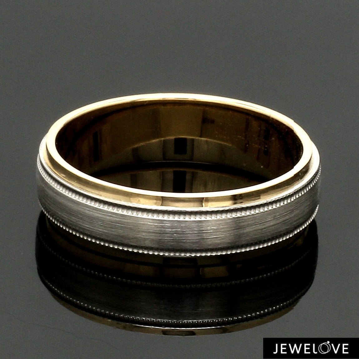 Jewelove™ Rings Men's Band only Milgrain Edge Platinum & Rose Gold Men's Ring JL PT 636-B