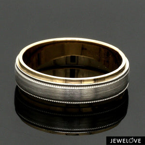 Jewelove™ Rings Men's Band only Milgrain Edge Platinum & Rose Gold Men's Ring JL PT 636-B