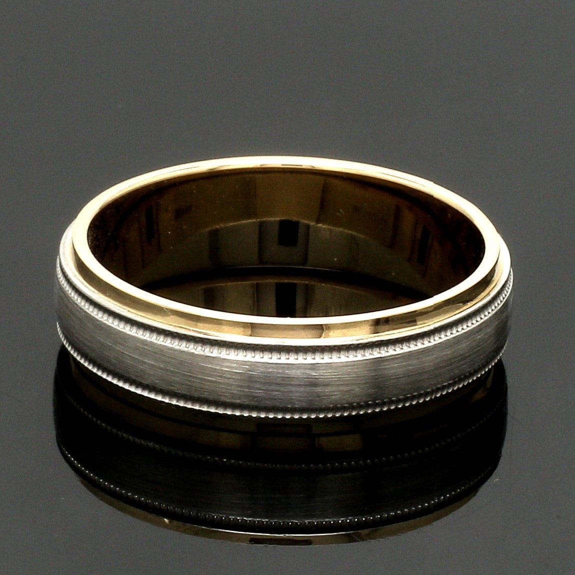 Jewelove™ Rings Men's Band only Milgrain Edge Platinum & Rose Gold Men's Ring JL PT 636-B