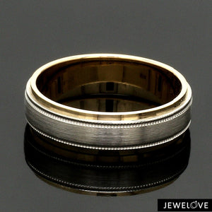 Jewelove™ Rings Men's Band only Milgrain Edge Platinum & Rose Gold Men's Ring JL PT 636-B