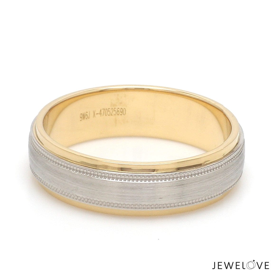 Jewelove™ Rings Men's Band only Milgrain Edge Platinum & Rose Gold Men's Ring JL PT 636-B