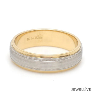 Jewelove™ Rings Men's Band only Milgrain Edge Platinum & Rose Gold Men's Ring JL PT 636-B