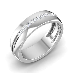 Jewelove™ Rings Milgrain Platinum Wedding Ring with Diamonds JL PT 6763