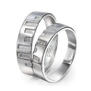 Jewelove™ Rings Mumbai Skyline Platinum Love Bands JL PT 424