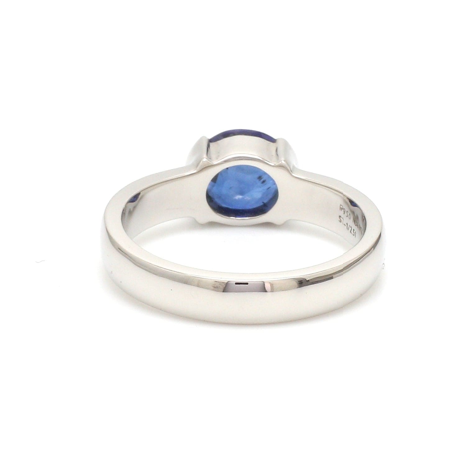 Jewelove™ Rings Men's Band only Natural Blue Sapphire Platinum Ring JL PT 1354