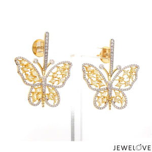 Jewelove™ Earrings Earrings only Natural Fancy Color Yellow Diamond Butterfly Earrings JL AU E YD 101