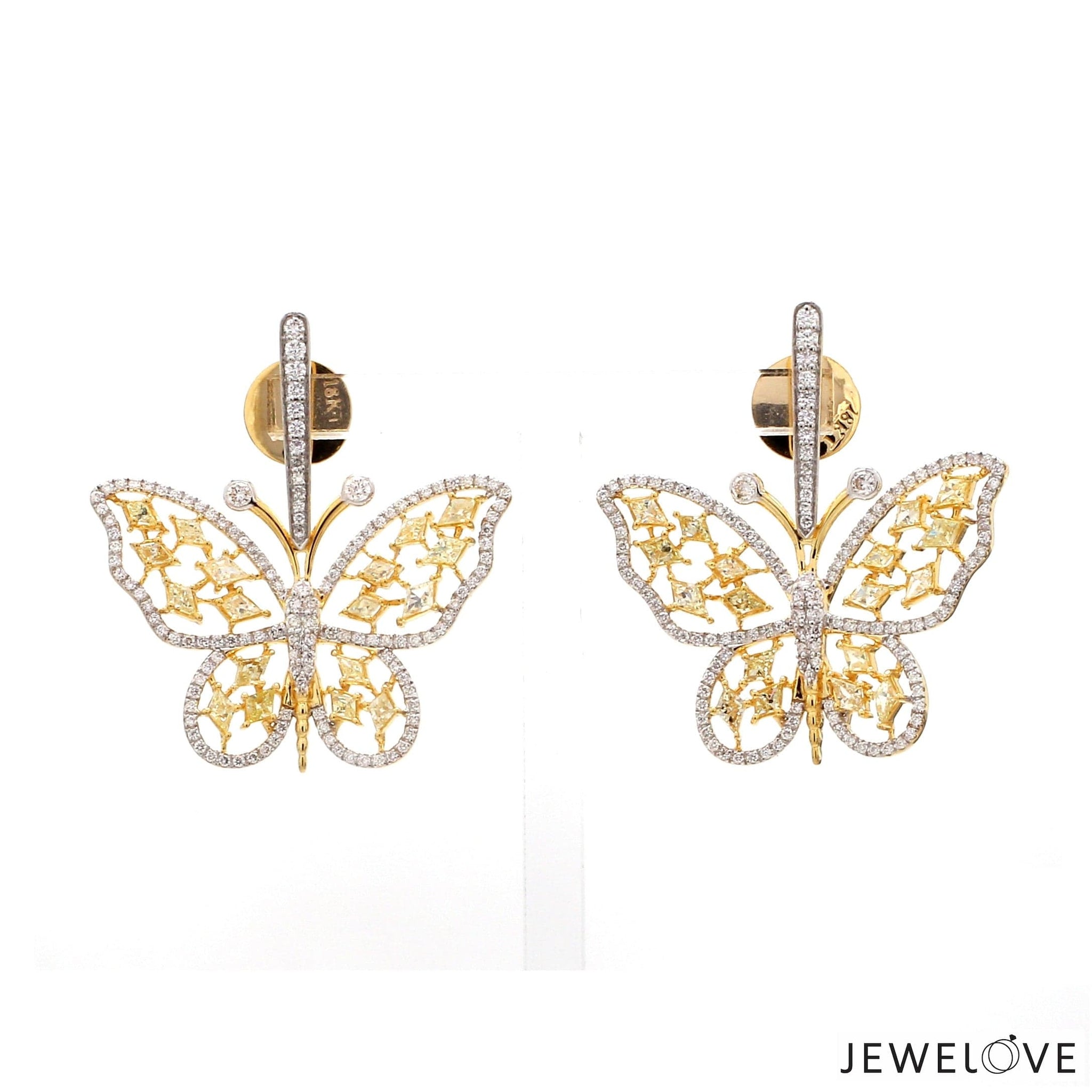 Jewelove™ Earrings Earrings only Natural Fancy Color Yellow Diamond Butterfly Earrings JL AU E YD 101