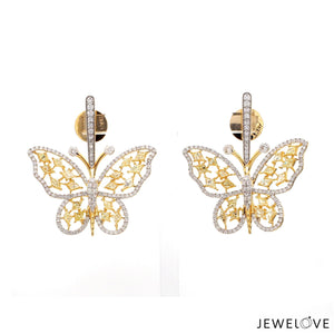 Jewelove™ Earrings Earrings only Natural Fancy Color Yellow Diamond Butterfly Earrings JL AU E YD 101