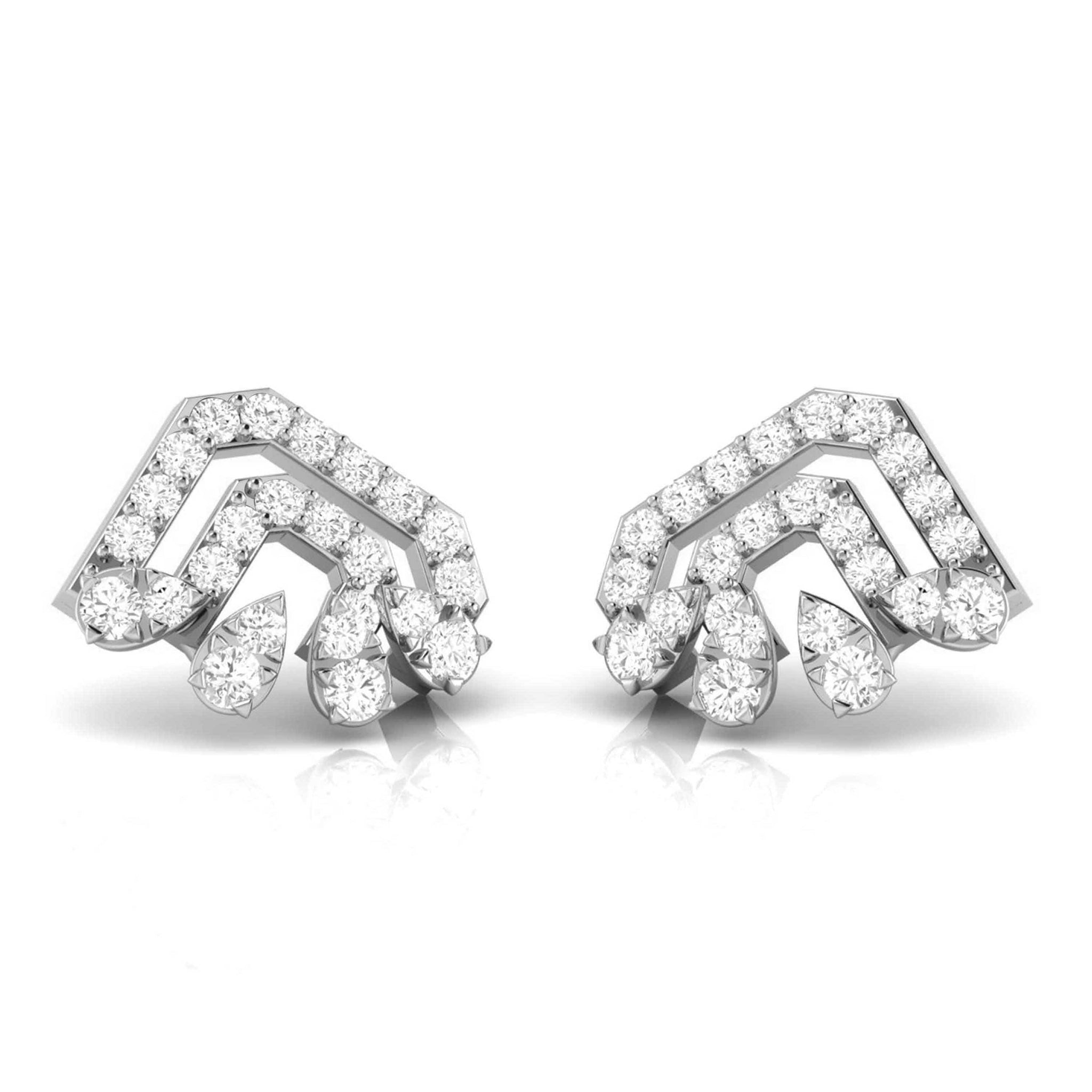 Jewelove™ Earrings New Fashionable Platinum Diamond Earrings for Women  JL PT E OLS 1