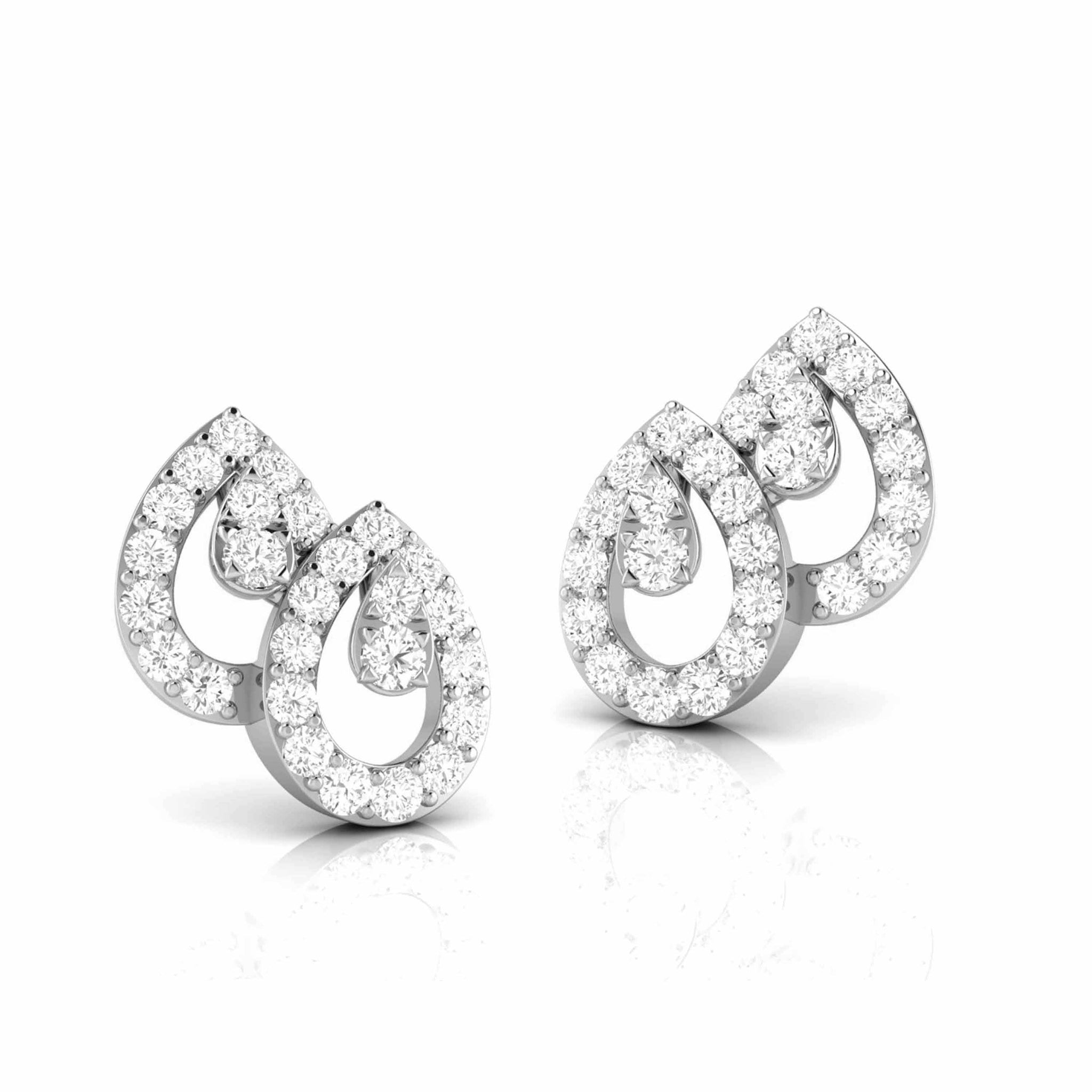 Jewelove™ Earrings New Fashionable Platinum Diamond Earrings for Women JL PT E OLS 12