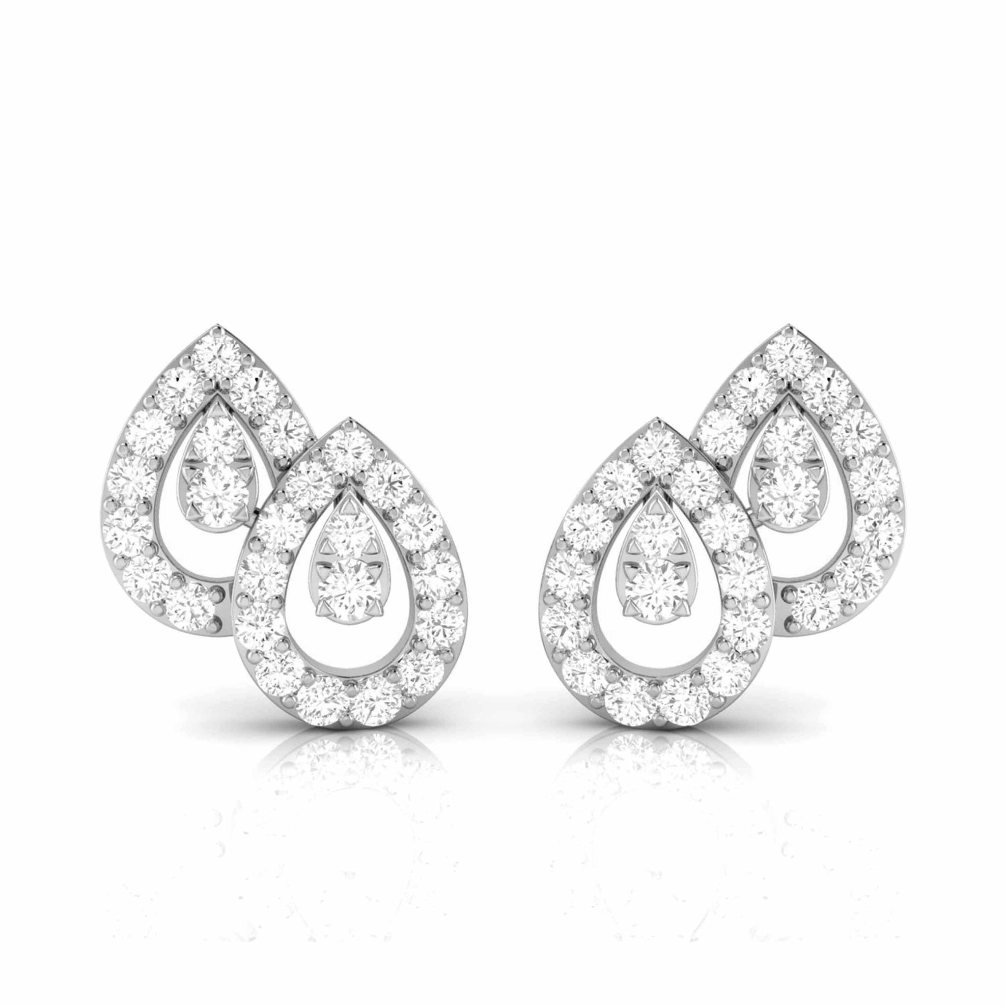 Jewelove™ Earrings New Fashionable Platinum Diamond Earrings for Women JL PT E OLS 12