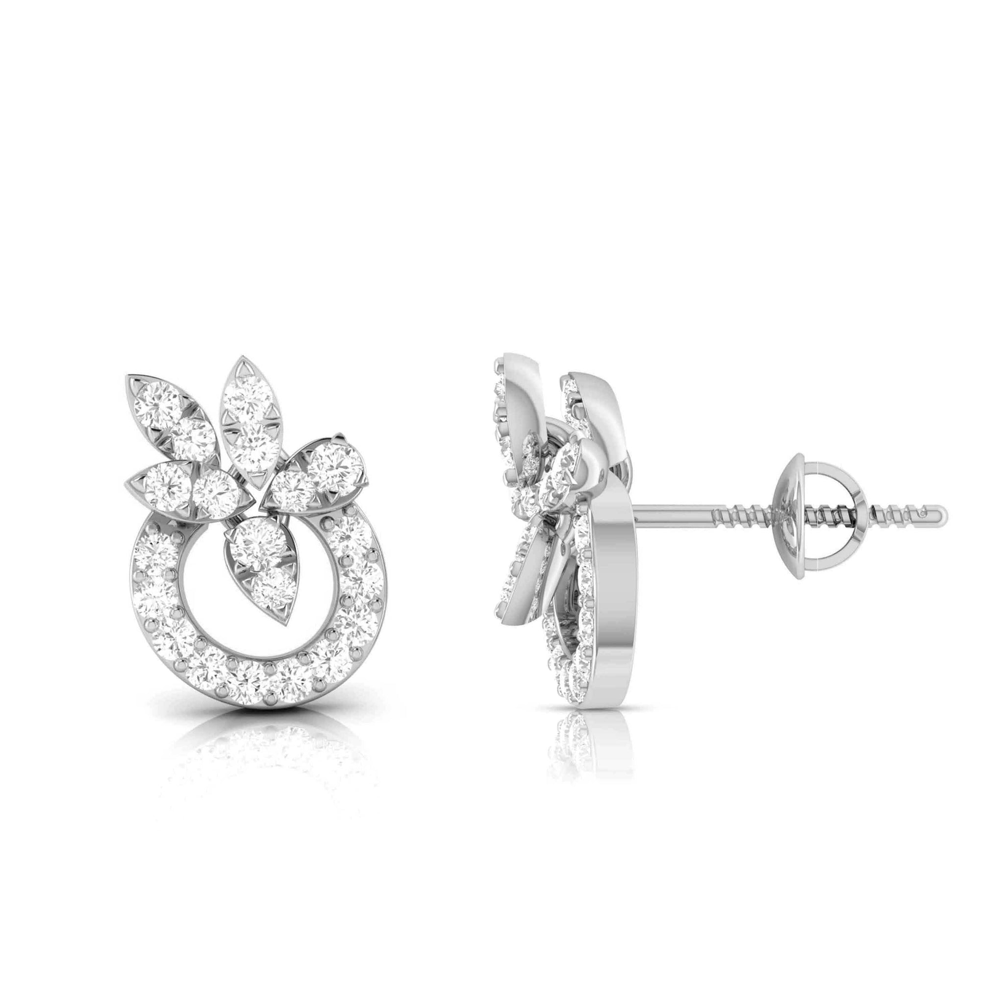 Jewelove™ Earrings New Fashionable Platinum Diamond Earrings for Women JL PT E OLS 19