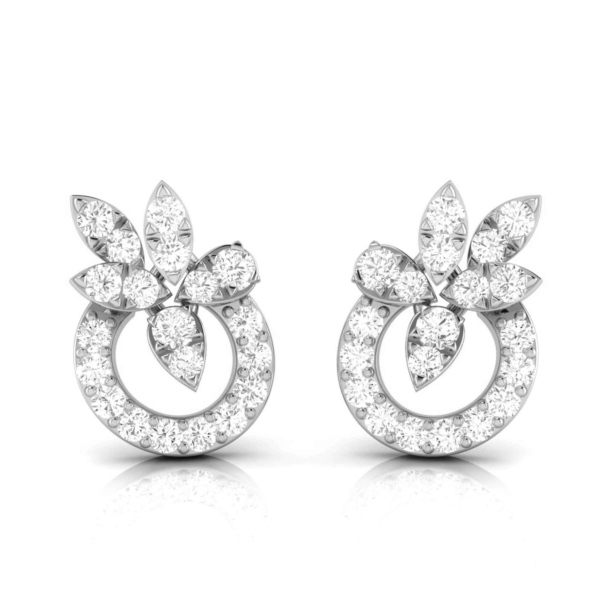 Jewelove™ Earrings SI IJ New Fashionable Platinum Diamond Earrings for Women JL PT E OLS 19