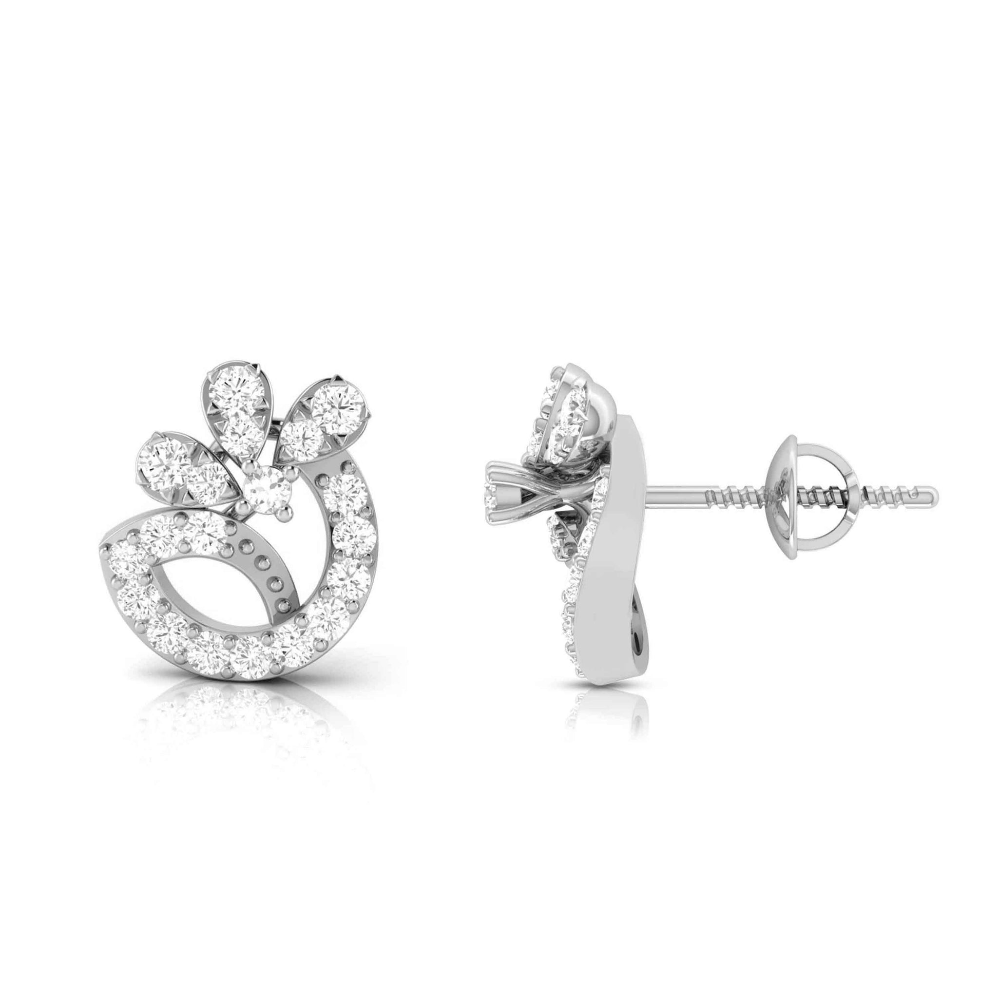 Jewelove™ Earrings New Fashionable Platinum Diamond Earrings for Women JL PT E OLS 20