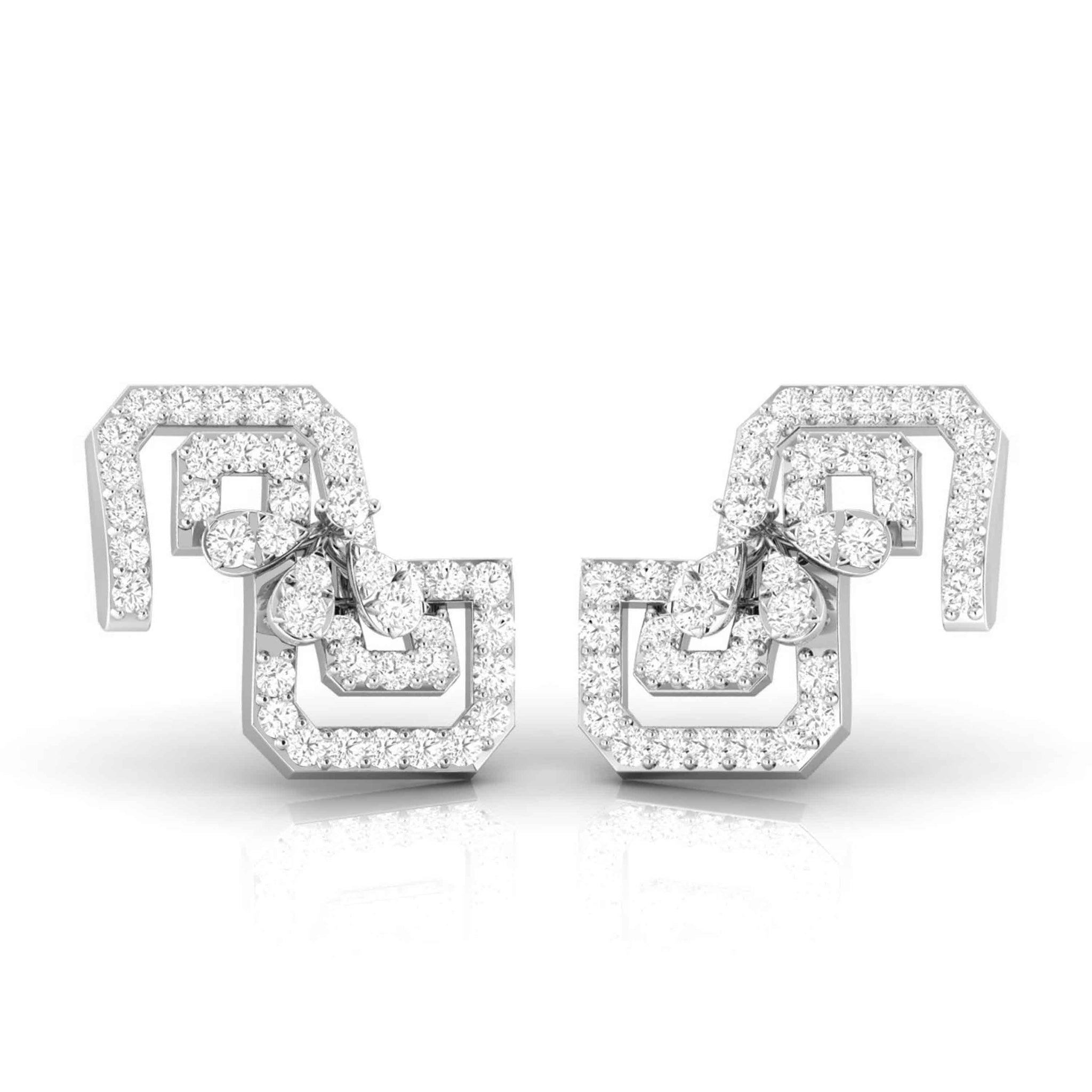 Jewelove™ Earrings New Fashionable Platinum Diamond Earrings for Women JL PT E OLS 23