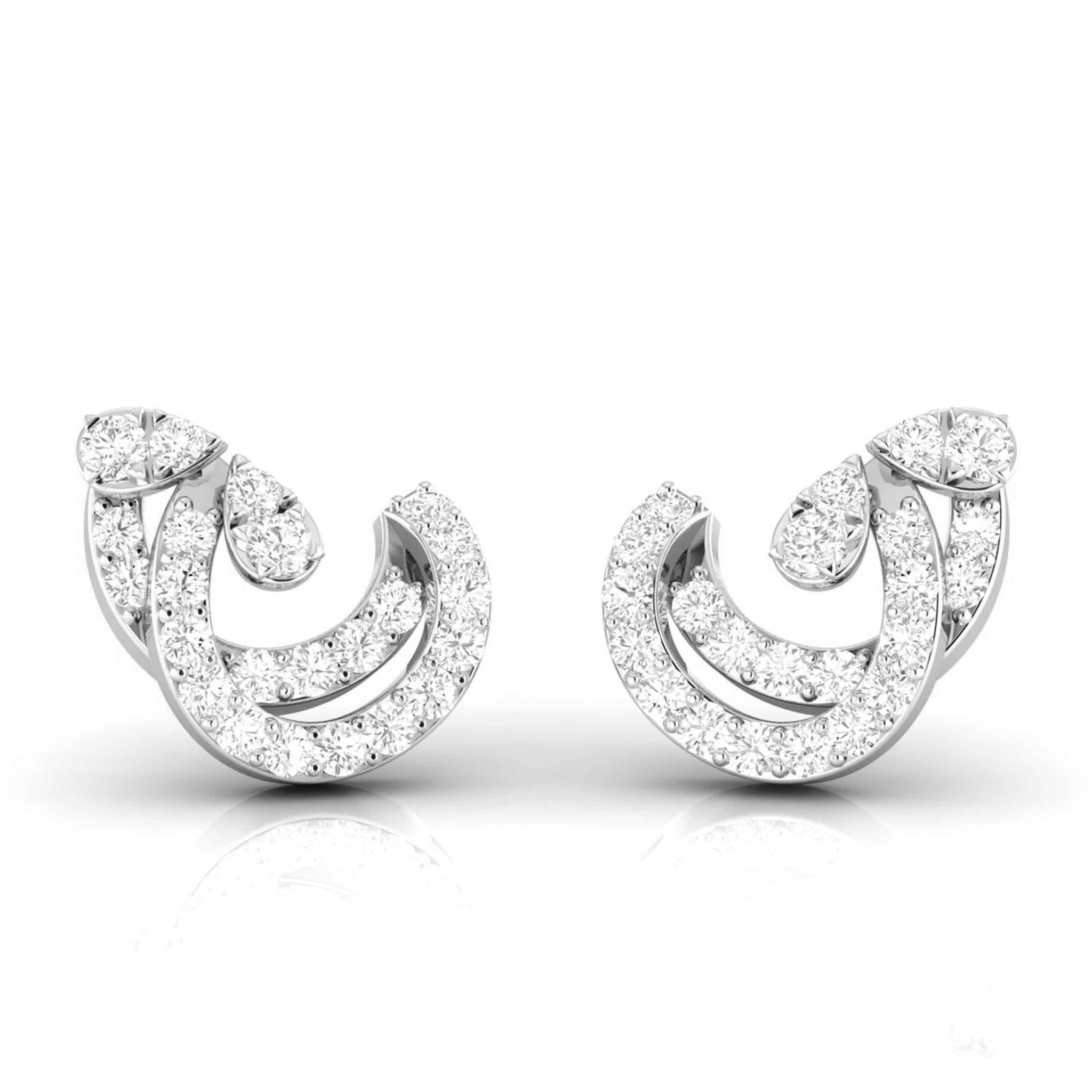 Jewelove™ Earrings New Fashionable Platinum Diamond Earrings for Women JL PT E OLS 31