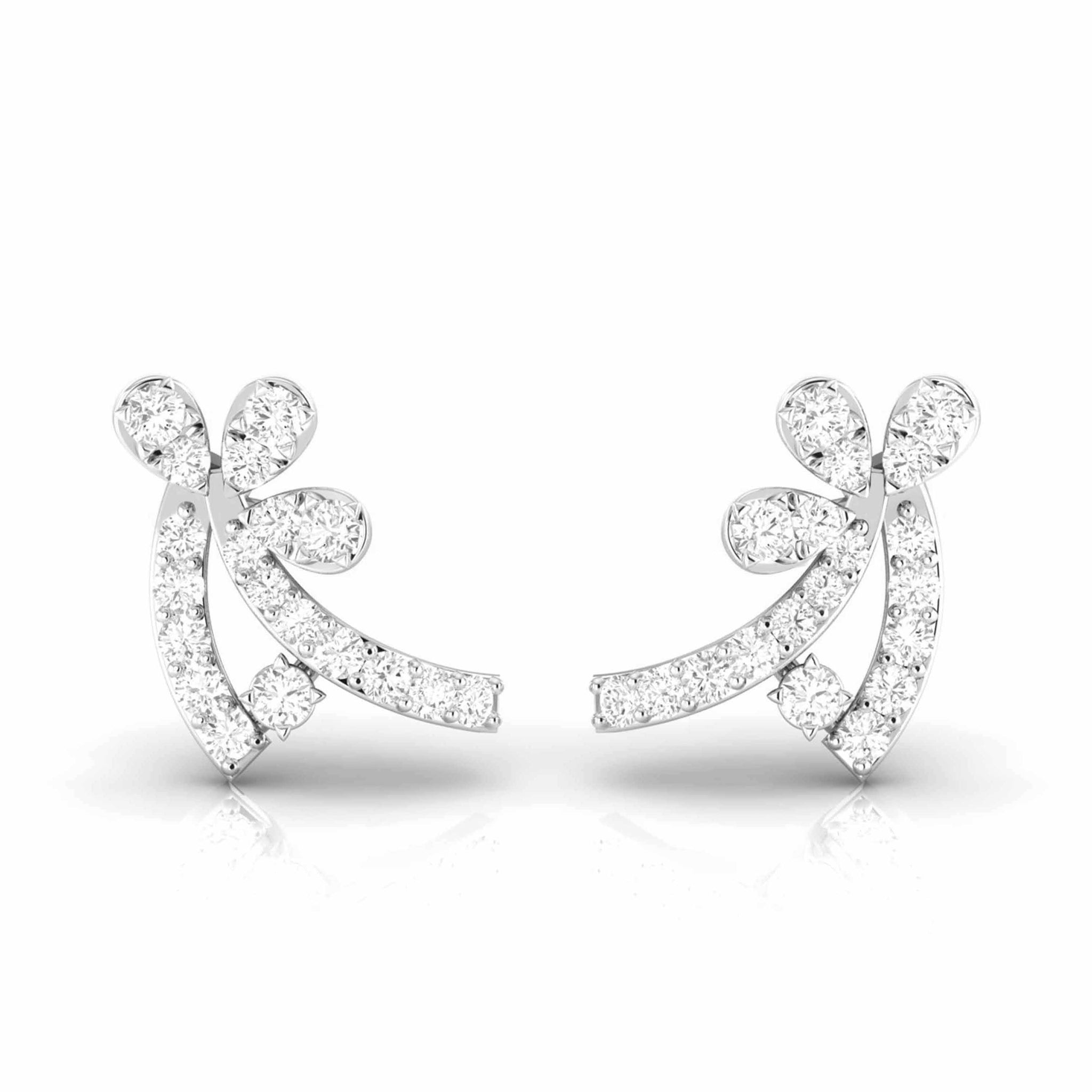 Jewelove™ Earrings SI IJ New Fashionable Platinum Diamond Earrings for Women JL PT E OLS 39