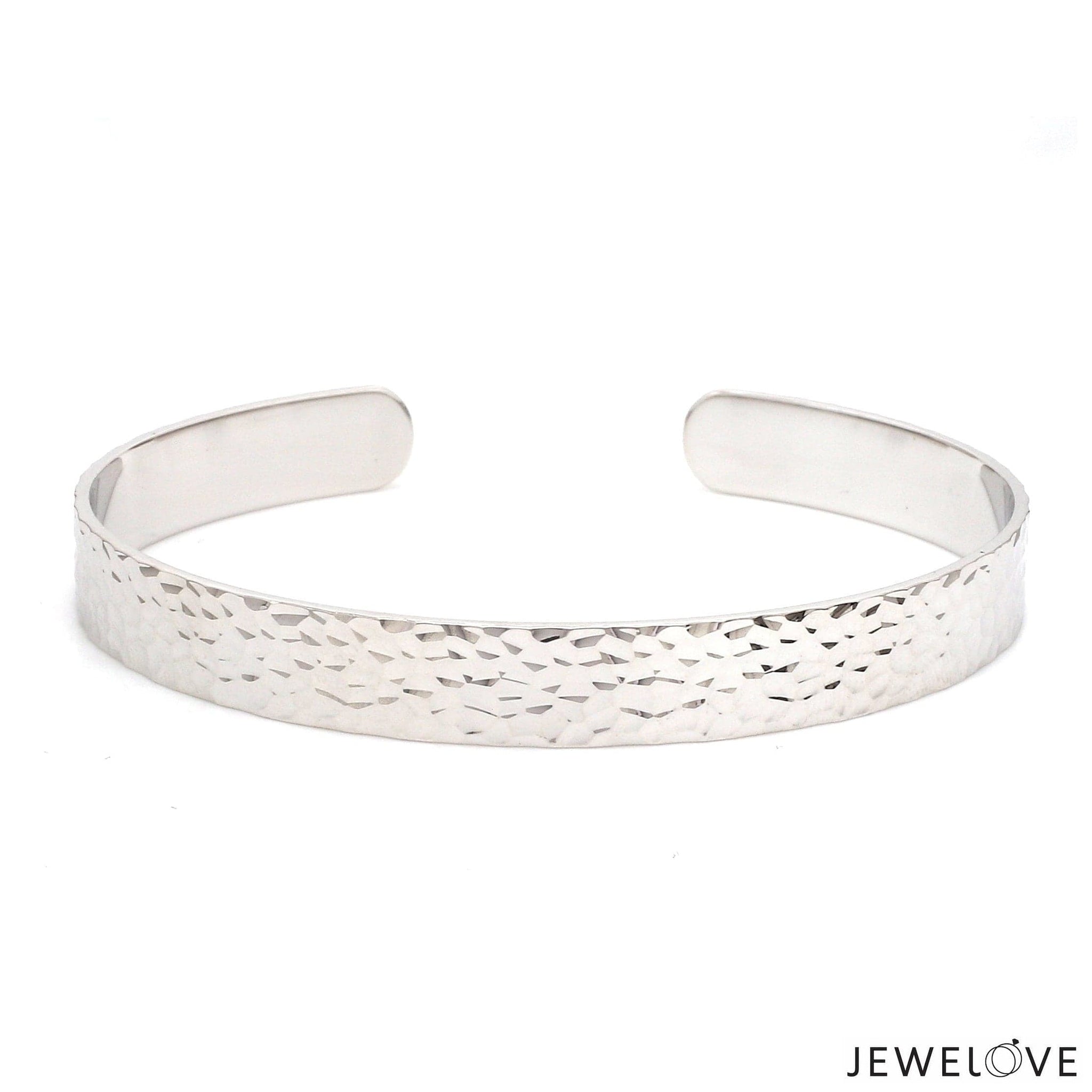 Jewelove™ Bangles & Bracelets Open Hammered Platinum Kada for Men JL PTB 776-A