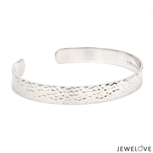 Jewelove™ Bangles & Bracelets Open Hammered Platinum Kada for Men JL PTB 776-A