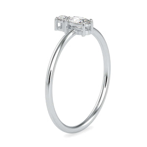 Jewelove™ Rings VS I / Women's Band only Oval Cut Solitaire with Round Brilliant Cut Diamond Platinum Ring JL PT 0666