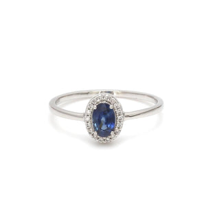 Jewelove™ Rings Oval Shape Blue Sapphire Platinum Diamond Engagement Ring JL PT LR 7027