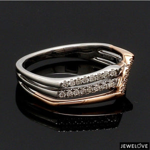 Jewelove™ Rings Parallel Paths Platinum Couple Rings with Rose Gold & Diamonds JL PT 966