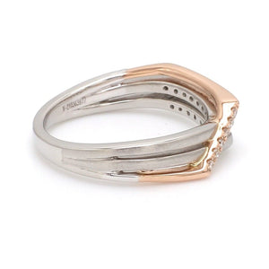 Jewelove™ Rings Parallel Paths Platinum Couple Rings with Rose Gold & Diamonds JL PT 966