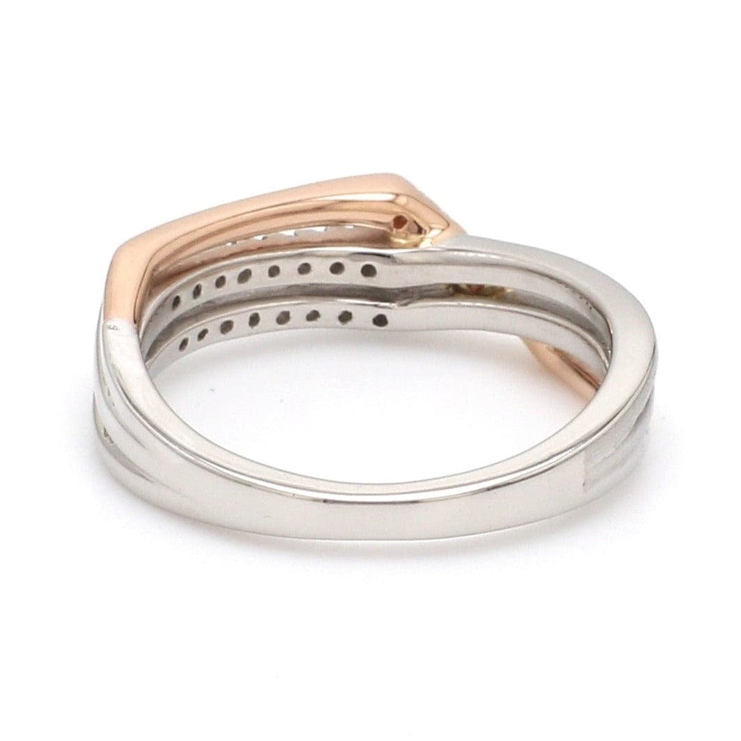 Jewelove™ Rings Parallel Paths Platinum Couple Rings with Rose Gold & Diamonds JL PT 966