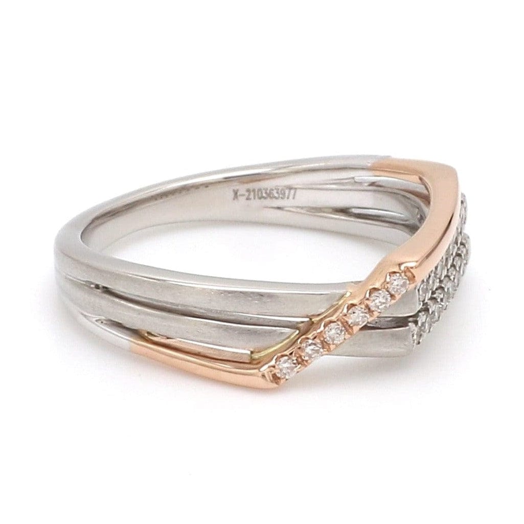 Jewelove™ Rings Parallel Paths Platinum Couple Rings with Rose Gold & Diamonds JL PT 966