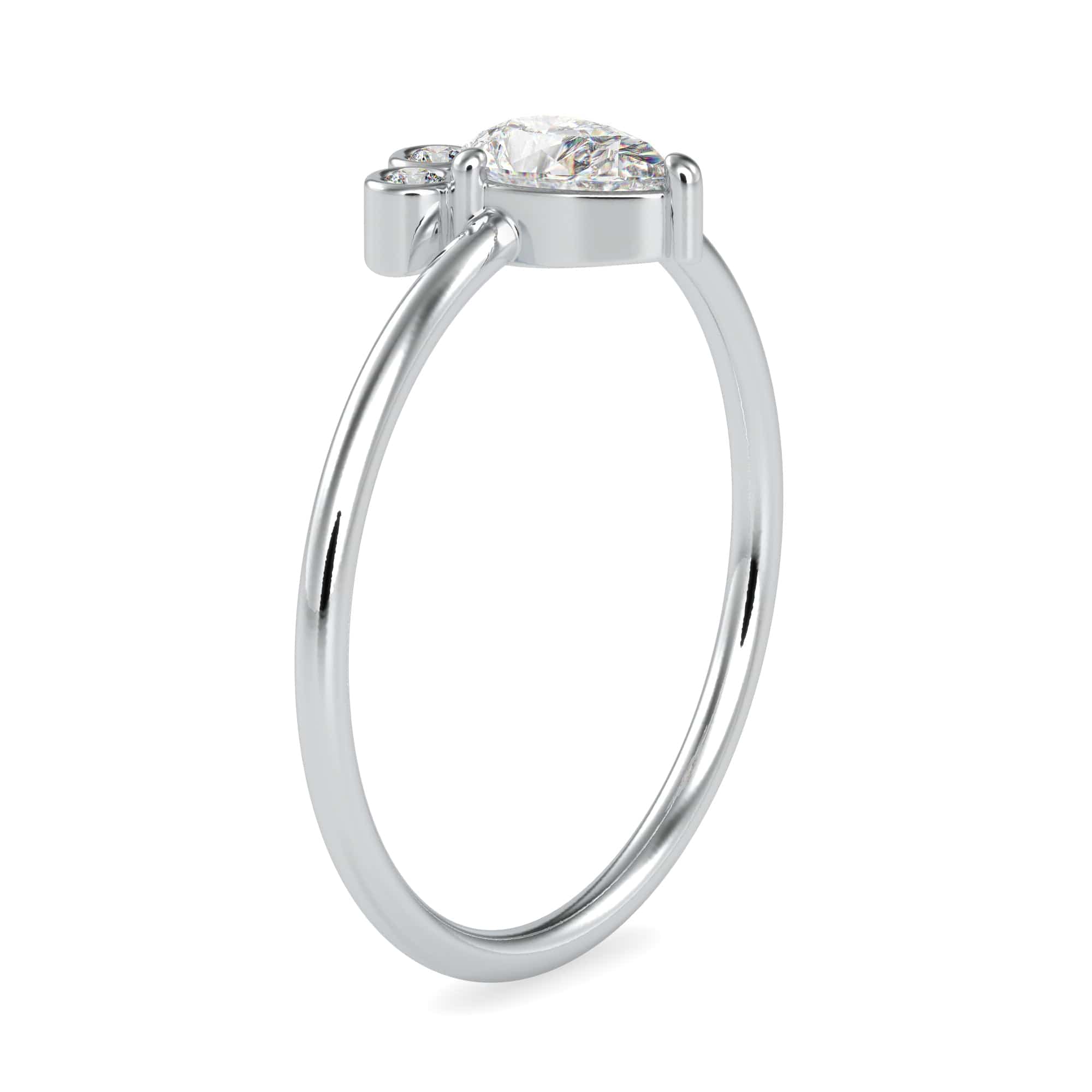 Jewelove™ Rings VS I / Women's Band only Pear Cut Diamond with Round Brilliant Cut Diamond Platinum Ring JL PT 0672