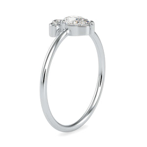 Jewelove™ Rings VS I / Women's Band only Pear Cut Diamond with Round Brilliant Cut Diamond Platinum Ring JL PT 0672